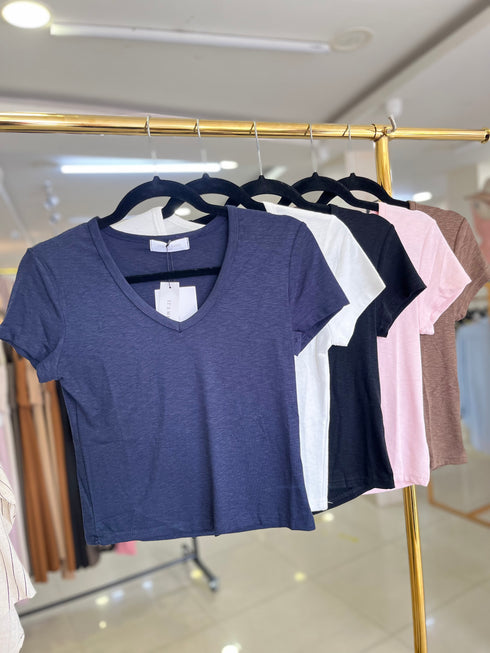 Women Casual V-Neck Crop Blouse